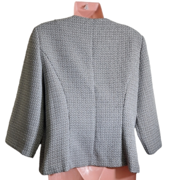 Perceptions New‎ York Women's Blazer Size 12 Grey, Black, White 3/4 qrt sleeves - Picture 5 of 14